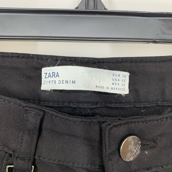 Zara Dark Black Peach Touch Soft Denim Mid Rise Skinny Jeans New Nwt Size 2 - Picture 11 of 16